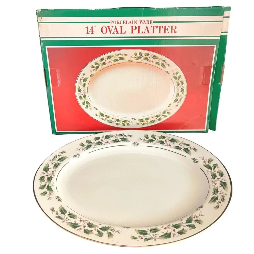 Vintage 1990 Venture A Season of Wonder Porcelain Platter Gold Trim Original Box